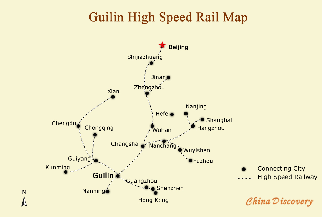 Guilin High Speed Rail Map