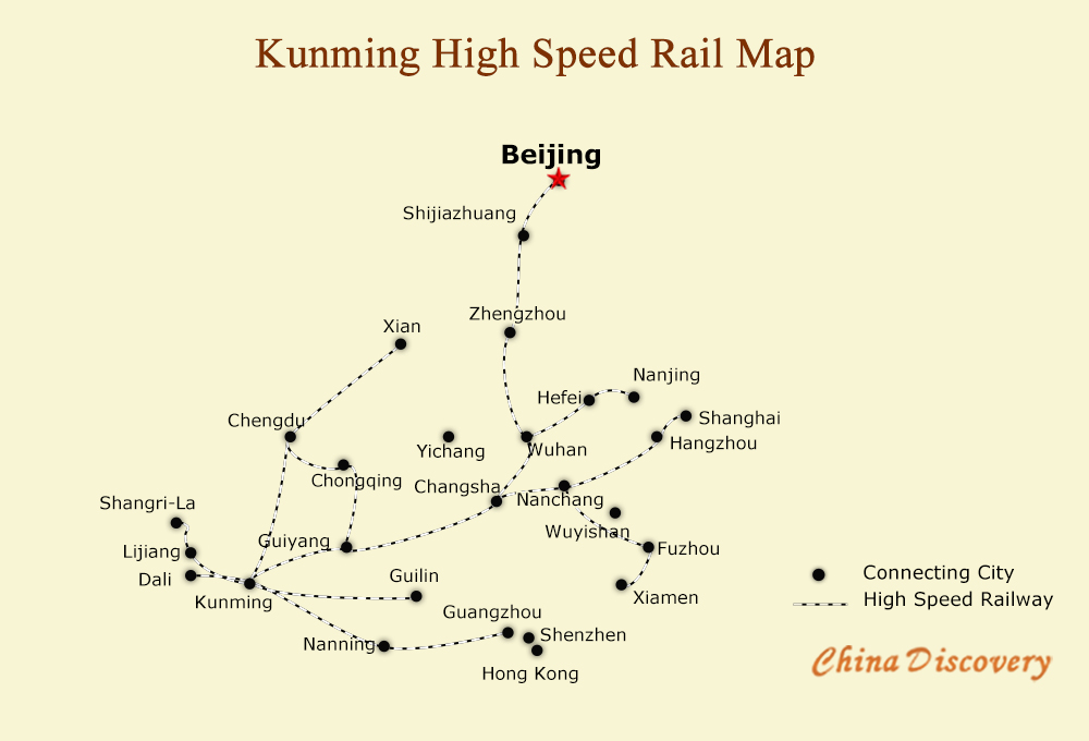 Kunming High Speed Rail Map