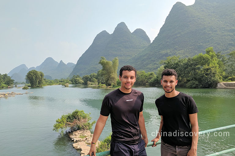 Gerhard’s family visited Yangshuo Yulong River (tributary of Li River) in August 2019, tour customized by Wendy of China Discovery
