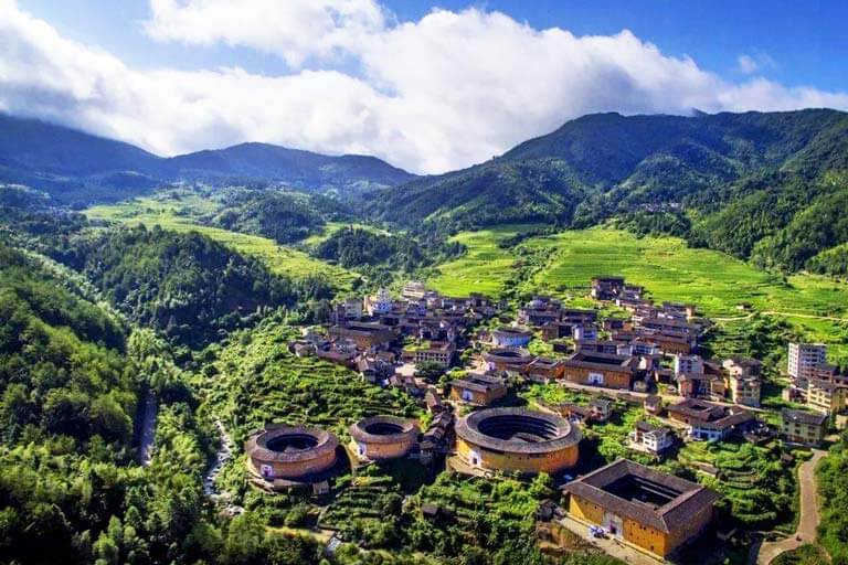 Chuxi Tulou Cluster in late Summer