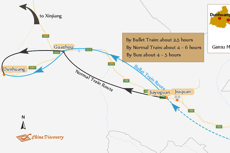Dunhuang Jiayuguan Transportation Map