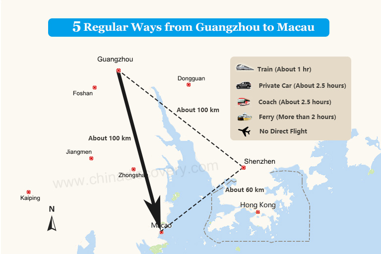 Guangzhou to Macau Transportation Map