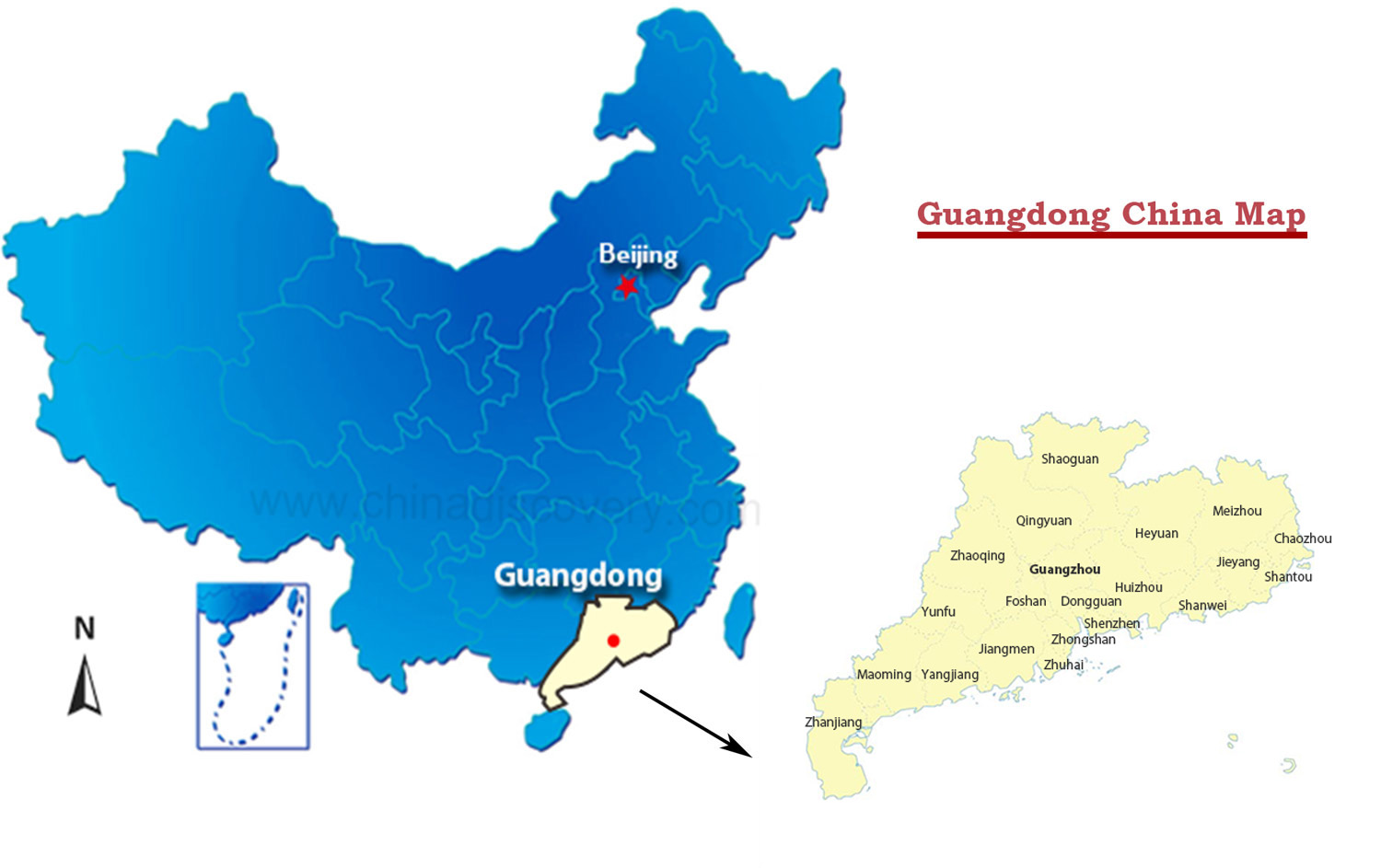 Guangdong China Map