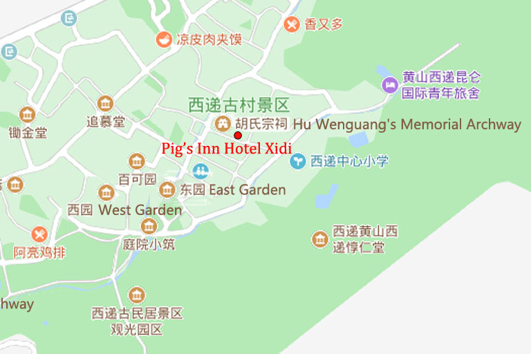 Pig's Inn Xidi Location Map