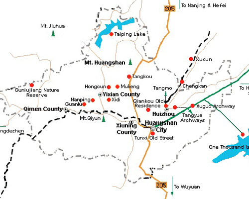 Image result for huangshan map