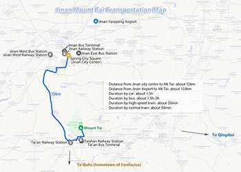 Jinan Mount Tai Travel Map