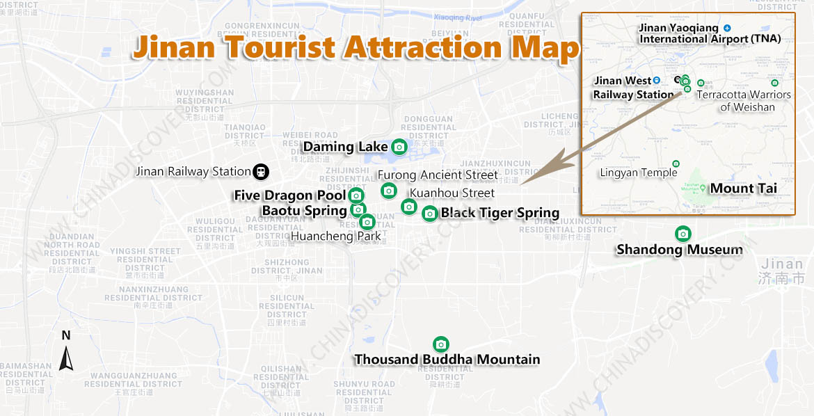Jinan Tourist Attractions Map