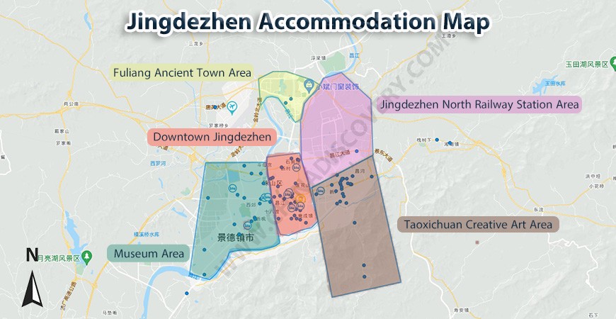 Jingdezhen Accommodation Map