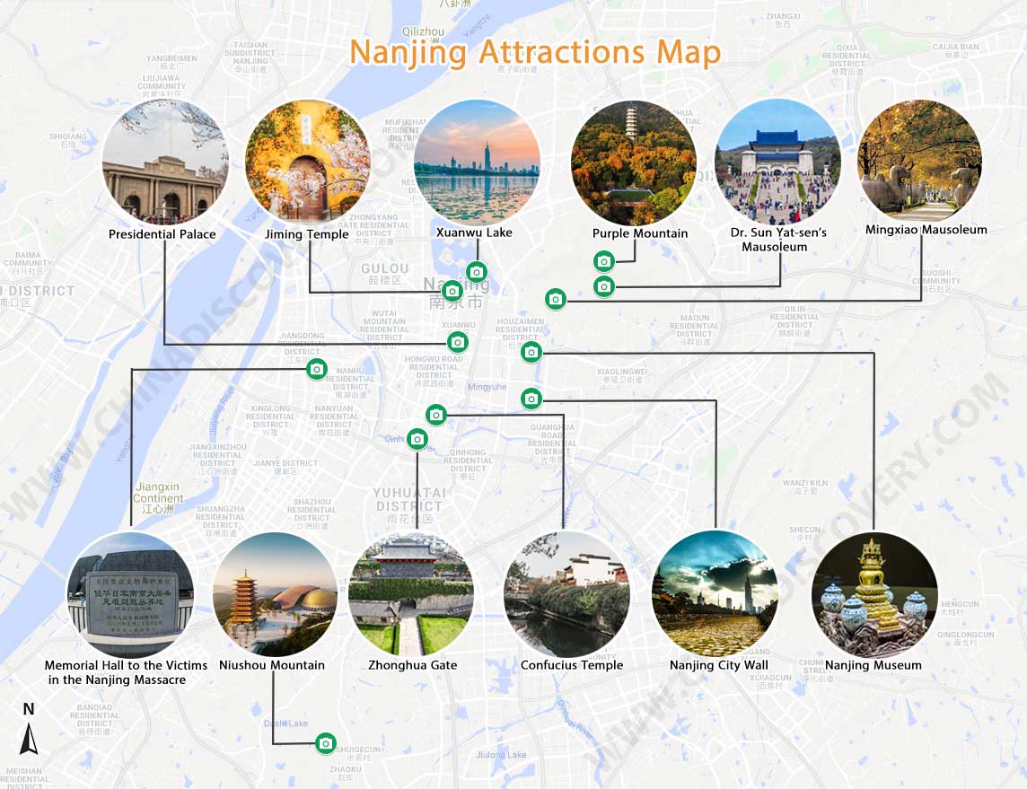 Nanjing Attractions Map