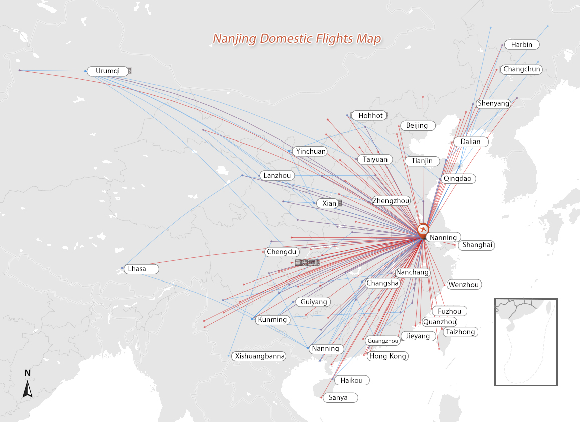 Nanjing Flights Map