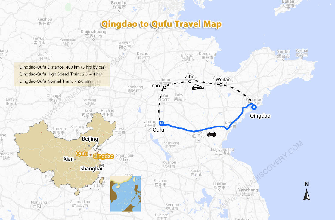 Qingdao Qufu Transportation Map