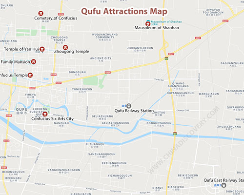 Qufu Attractions Map