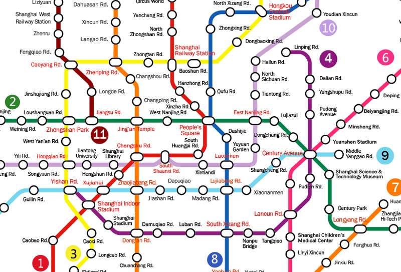 Centra Shanghai Metro Map 800 