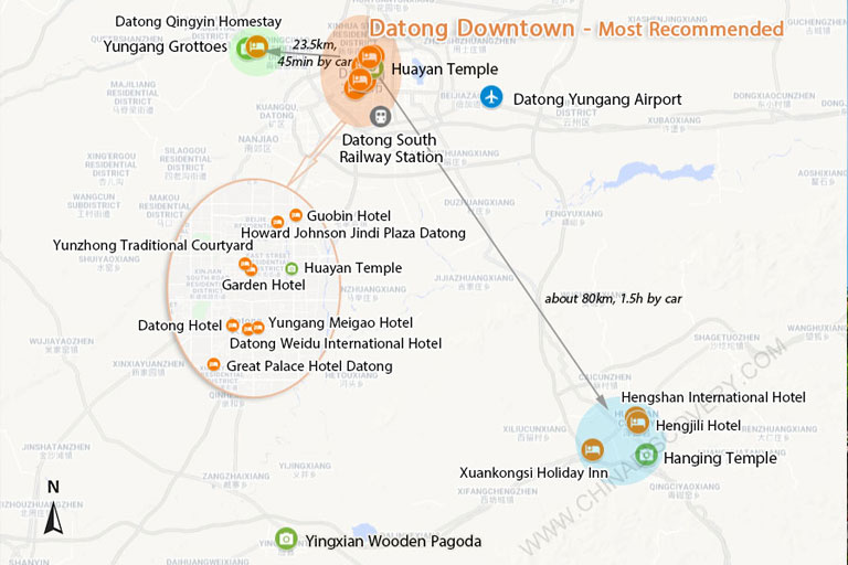 Datong Accommodation Map