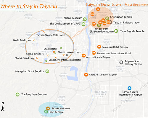 Taiyuan Accommodation Map