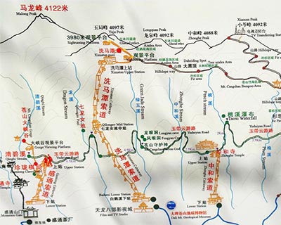 Dali Cangshan Mountain Map