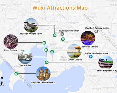 Wuxi Attractions Map