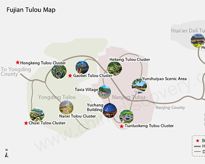 Fujian Tulou Tourist Map