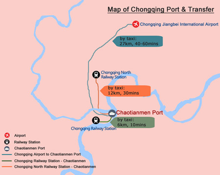 Yangtze River Map - Chongqing Map of Port and Transfer