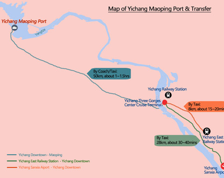 Yangtze River Map - Maoping Port Map
