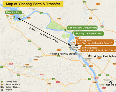 Yangtze River Map - Yichang Map of Ports and Transfer