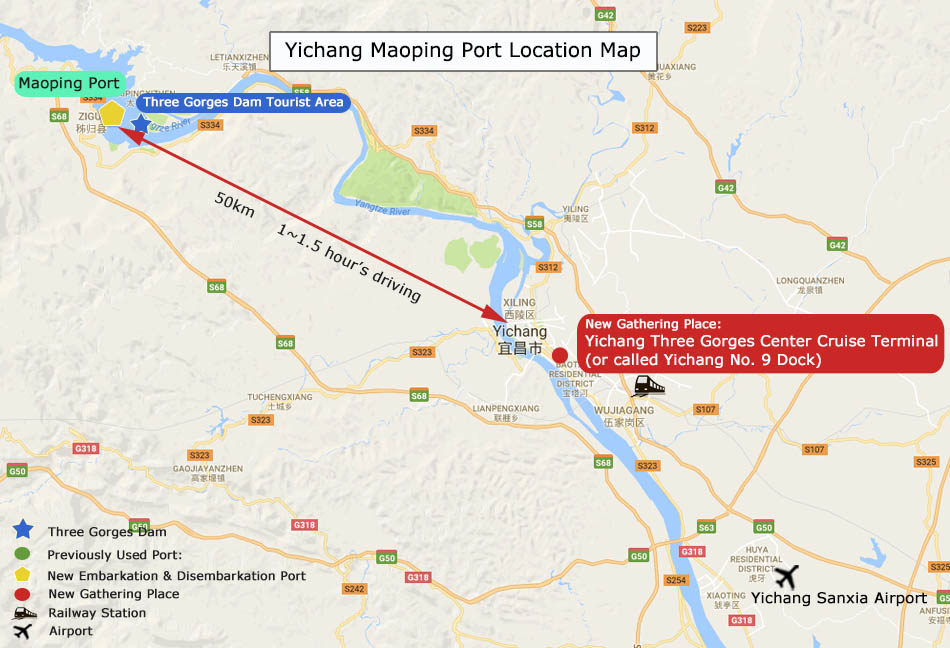 Yangtze Cruise Port - Yichang Port Map
