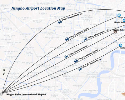 Ningbo Airport Location Map