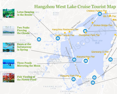 Hangzhou West Lake Boat Tourist Map