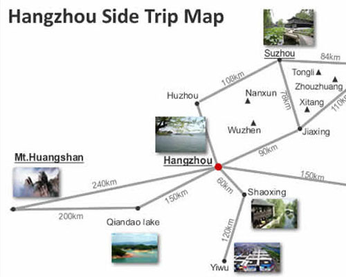 Hangzhou Side Trip Map