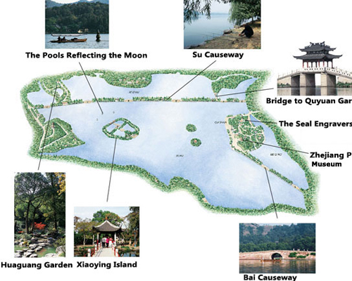 Sketch Map of Hangzhou West Lake