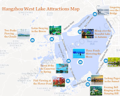 Top Attraction Map of West Lake
