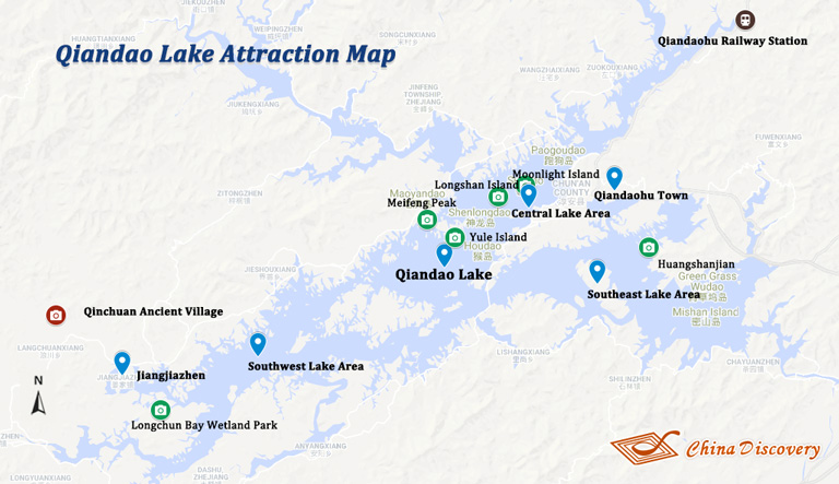 Qiandao Lake Attraction Map