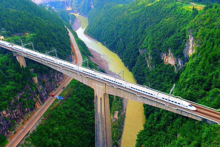 Appreciate Sceneries outside High Speed Train High Speed Train Travel
