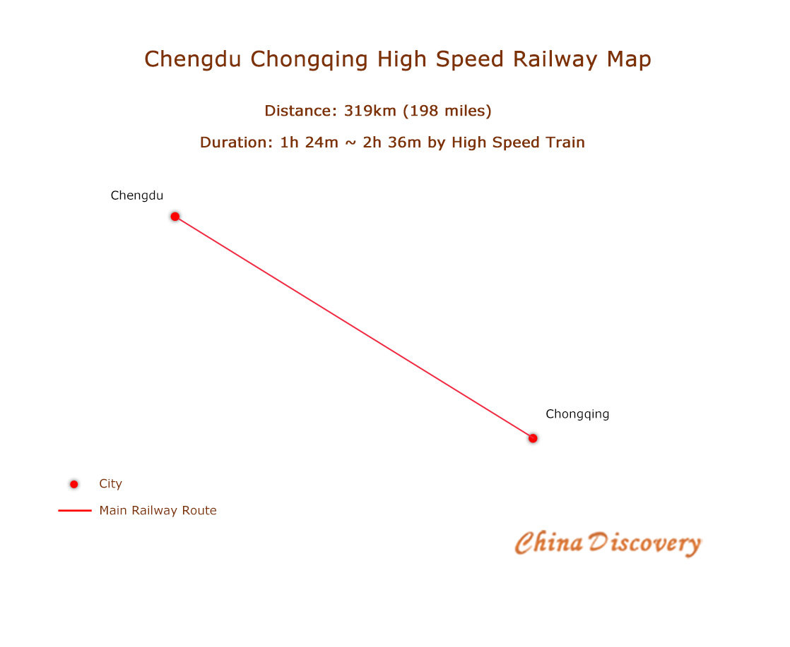 Chengdu Chongqing High Speed Railway Map