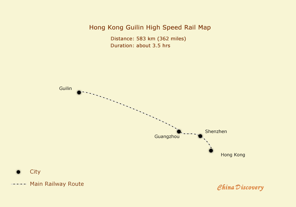 Hong Kong Guilin High Speed Railway Map