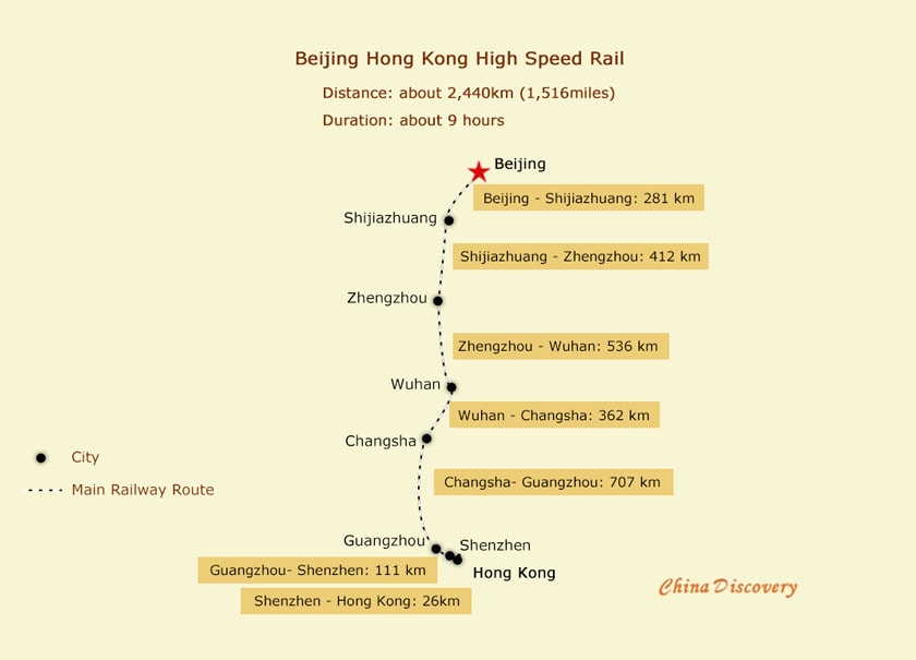Hong Kong Beijing High Speed Rail Map