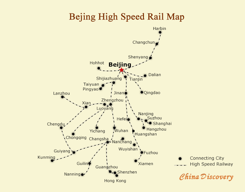 Beijing High Speed Rail Map