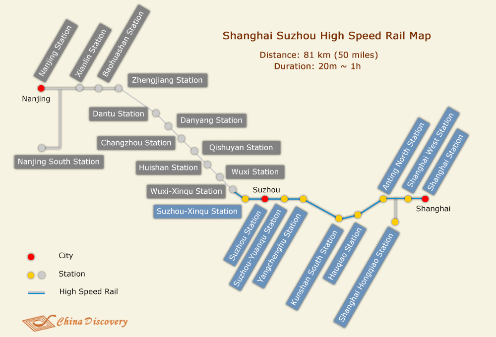 Shanghai Suzhou High Speed Railway Map