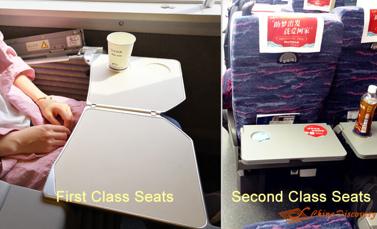 Tray Table of First Class & Second Class Seats Difference between First Class and Economy
