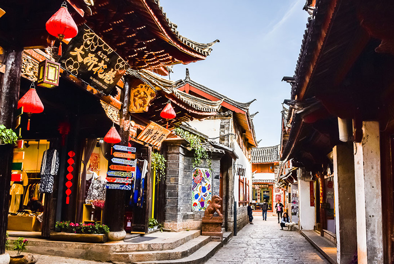 Shops in the Walking Alley Lijiang Old Town