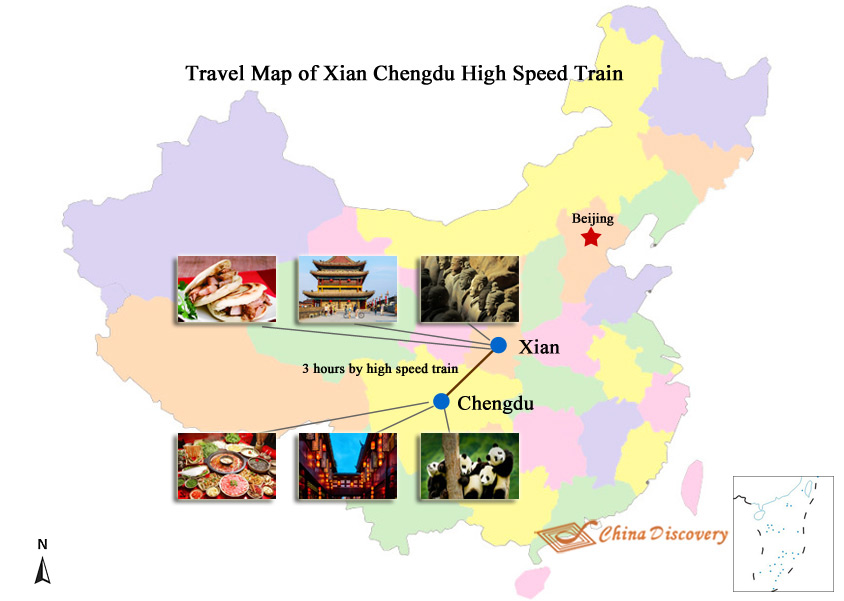 Xian to Chengdu High Speed Train - China High Speed Train Map