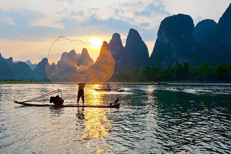 Fisherman on Li River China in September