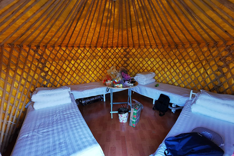 Interior of the Mongolian Yurt Where to Stay in Badain Jaran Desert