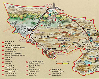Badain Jaran Desert Map