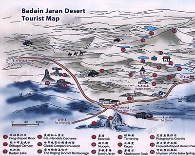 Badain Jaran Desert Map