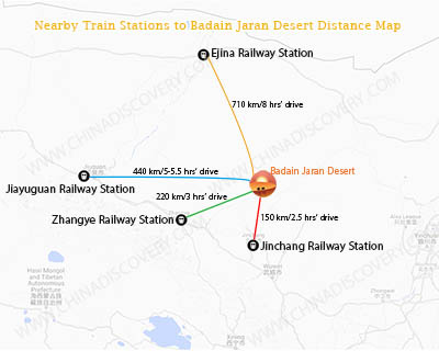 Badain Jaran Desert Nearby Train Stations Map