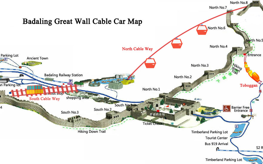 Badaling Great Wall Cable Car Map