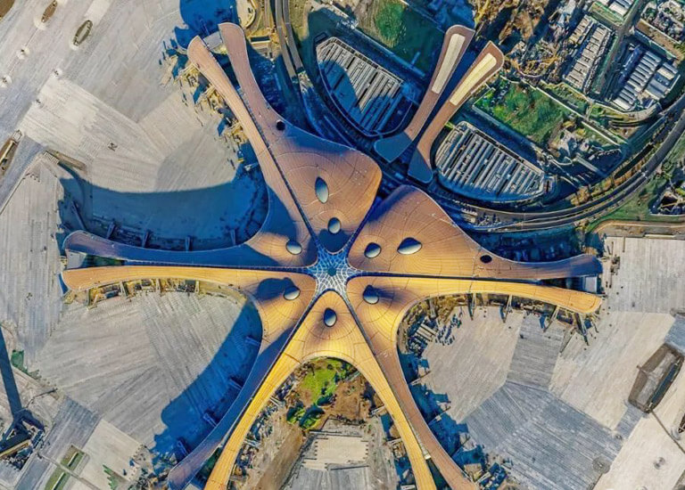 Aerial View of Beijing Daxing International Airport Beijing Airport to Tianjin