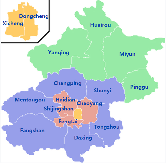 Beijing Districts Map Beijing Districts Map