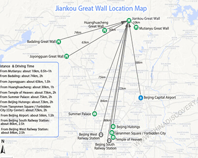 Jiankou Great Wall Map